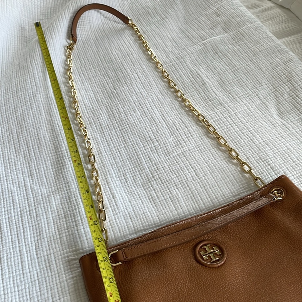 Tory Burch Brown Leather Bag with Gold Chain - Picture 8 of 10